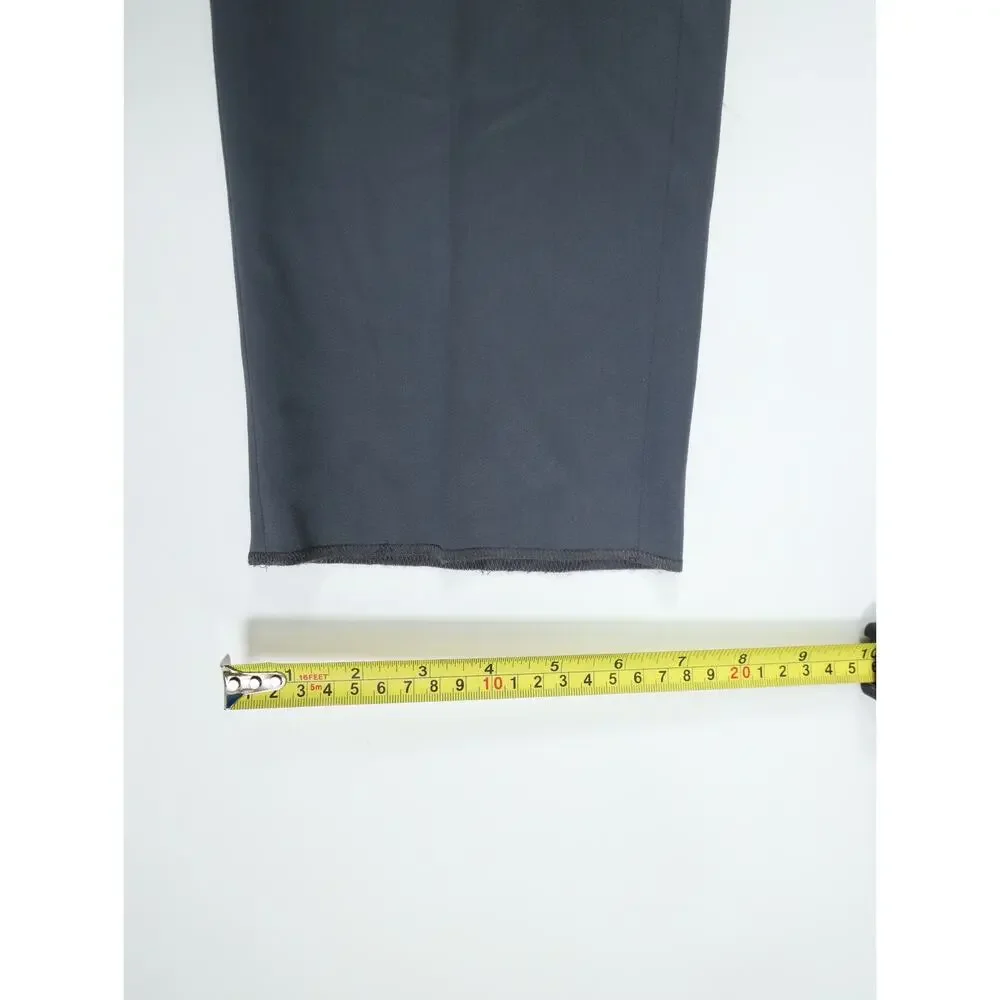 St. John Emma Pewter Gray Wool Blend Straight Leg Pants 8 NWT Raw Hem Luxury